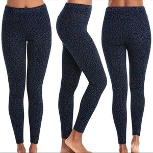 Spanx Seamless Cheetah Blue Jeggings Pull On Jeans Denim Women Size Large